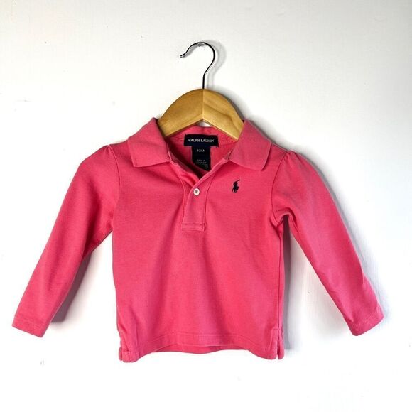 Ralph Lauren Pink Long Sleeve Polo - Picture 1 of 5